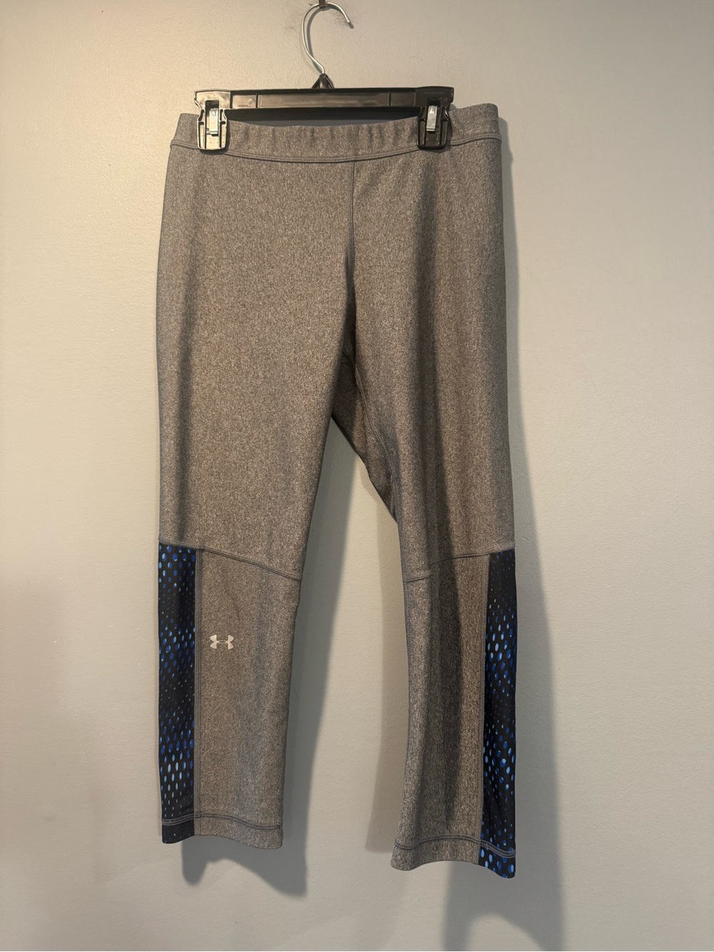 *Under Armour Gray Capris with Blue Side Panels